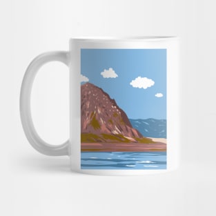 Morro Rock Beach in Morro Bay San Luis Obispo California WPA Poster Art Mug